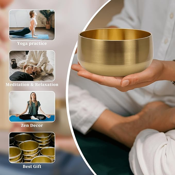 Large Tibetan Singing Bowl Set - 6" Handcrafted Meditation Sound Bowl for Yoga, Mindfulness, Chakra Healing & Stress Relief | Complete Kit with Cushion & Mallet | Spiritual Gifts for Beginners 6 Inch Lemofuta
