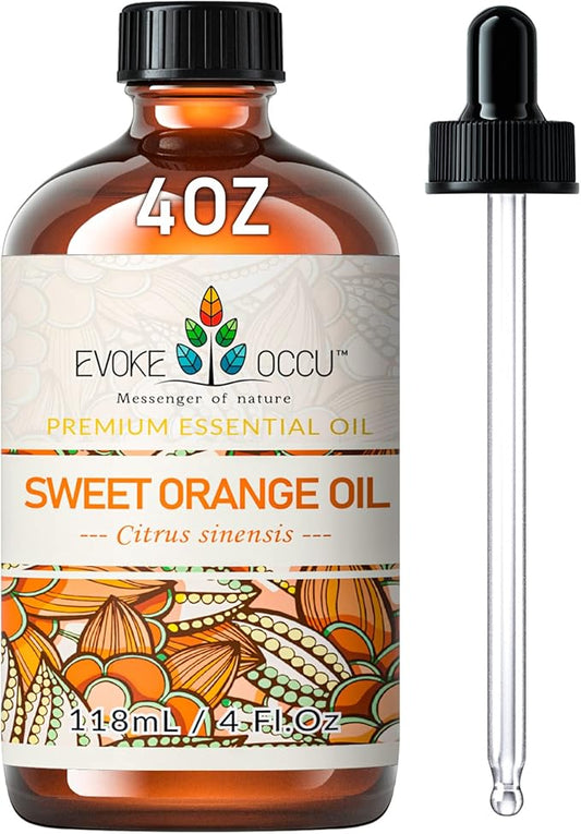 EVOKE OCCU Orange Essential Oil for Clean Diffuser Hair Spray, DIY Candle and Soap - 4 Fl Oz - Bloomnest