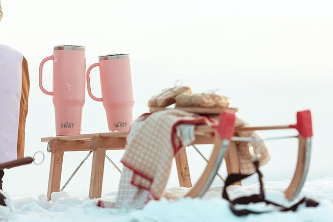Beast 50 oz Tumbler Stainless Steel Vacuum Insulated Coffee Ice Cup Double Wall Travel Flask (Blossom Pink) - Bloomnest