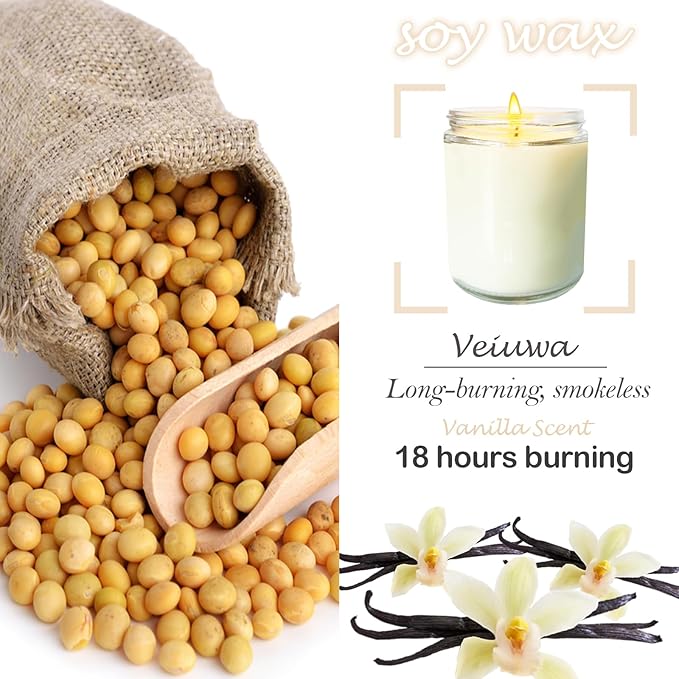 24 Pcs 6 Oz Vanilla Scented Soy Candles Set,Mason jar Bulk Candles for Gifts,Aromatherapy Candle,Great Stress Relieving Scented Candle for Girls as a Gift for Birthdays, Weddings and More! - Bloomnest
