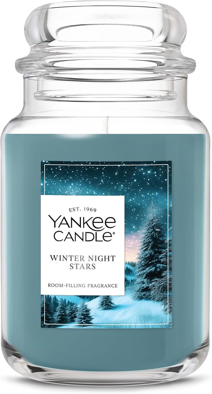 Yankee Candle Winter Night Stars Scented Candle, 22oz Large Jar with up to 150 Hour Burn Time, Giftable, Holidays - Bloomnest