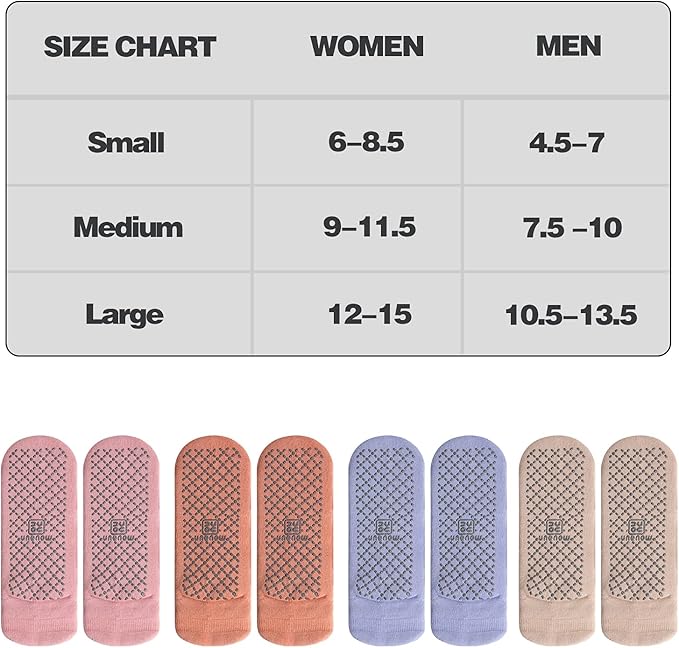 unenow Unisex Non Slip Grip Socks with Cushion for Yoga Pilates Barre Home & Hospital - Bloomnest