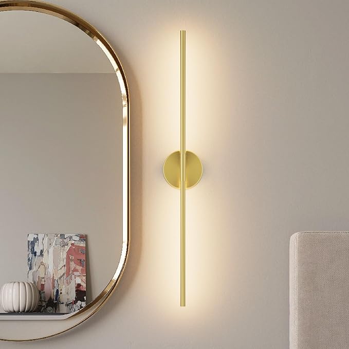 Modern Wall Sconce for Bathroom 33In Gold Vanity Light Fixture Hardwired 3000K Bathroom Sconce 360° Rotate Warm Light for Bedroom - Bloomnest
