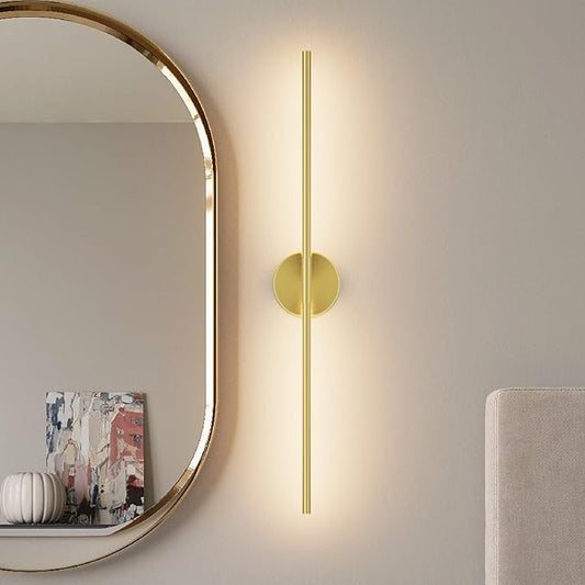 Modern Wall Sconce for Bathroom 33In Gold Vanity Light Fixture Hardwired 3000K Bathroom Sconce 360° Rotate Warm Light for Bedroom - Bloomnest