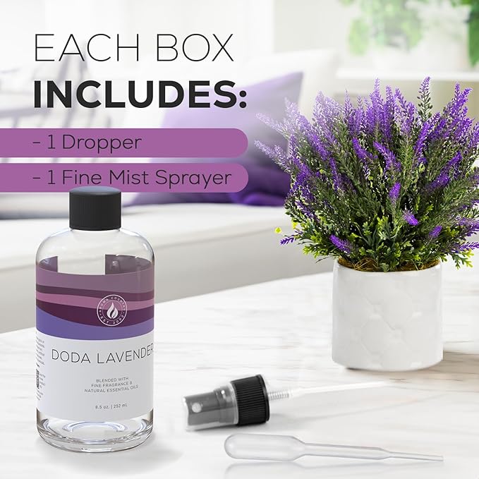 Aroma Country Doda Lavender Diffuser Oil - Luxury Essential Oils for Diffuser Refill & Air Freshener Room Spray - Long-Lasting & Natural Home Fragrance, Lavender Scented Oil for Diffusers (8.5 Fl. oz) AromaCountry
