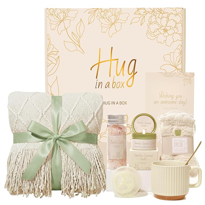 Get Well Soon Birthday Gifts Baskets for Women,Self Care Kit Package Box Sending Hug Baskets,Thinking of You Inspirational Gift for Her Mom Best Friend - Bloomnest