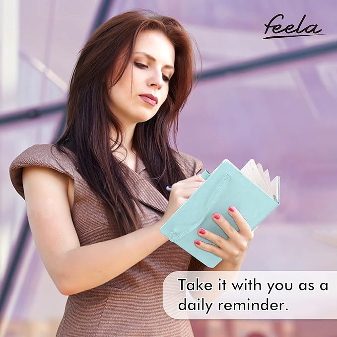 feela 12 Pack Notebooks Journals Bulk, Hardcover Notebook Classic Ruled Lined Journals with Pen Holder for Women Girls School Business Supplies, with 12 Black Pens, 120 GSM, 5.1”x8.3”, A5, Sky Blue - Bloomnest