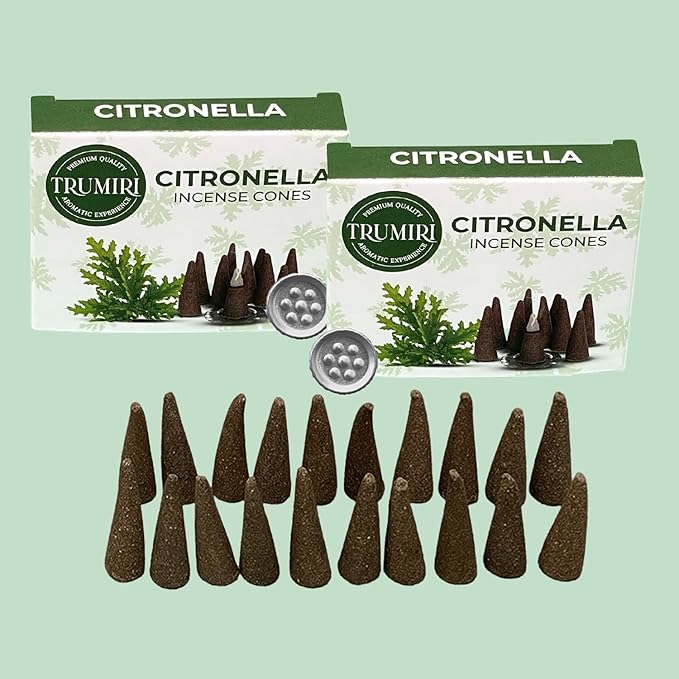 TRUMIRI Citronella Incense Cones - 20 Cone Incense - Dual Pack of 10 Cones TRUMIRI