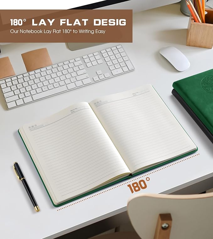 Lined Journal Notebook for Women Men,256 Pages B5 Large Hardcover Leather Journals for Writing,Travel,Business,Work & School,College Ruled Notebooks for Note Taking,Diary Notepad 7.8"×10.2" - Bloomnest