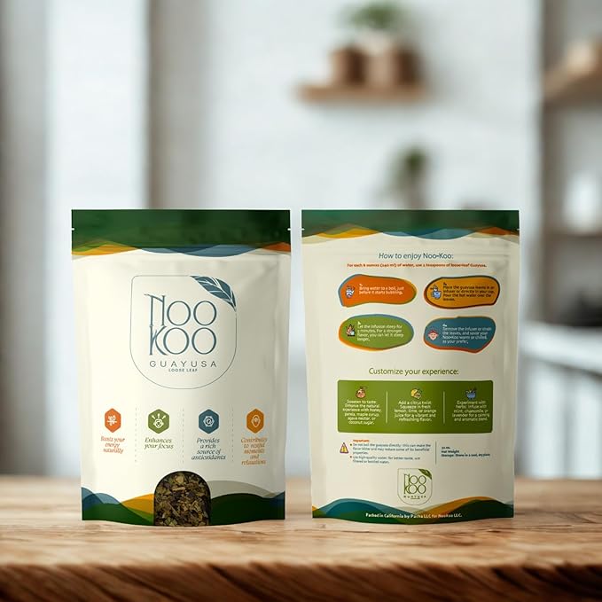 NooKoo Guayusa Loose Leaf Tea – 32oz Organic Caffeine Boost | Smooth, Jitter-Free Energy Alternative to Coffee | Antioxidant Herbal Tea for Focus & Clarity - Bloomnest
