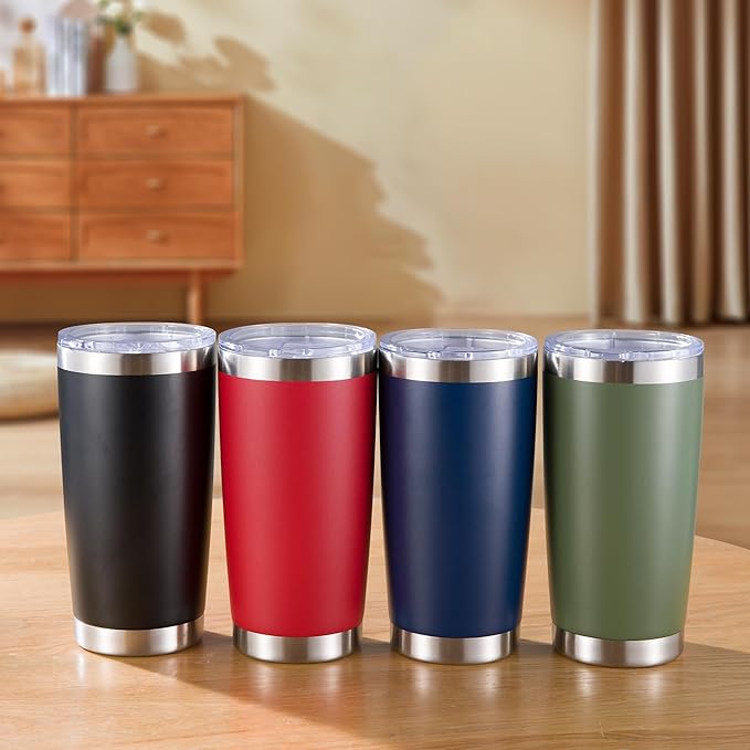 20 oz Tumbler Stainless Steel Tumblers with Lid Double Wall Vacuum Insulated Coffee Mug 20oz Powder Coated Cup for Hot and Cold Drinks, Army Green, 1 pack - Bloomnest