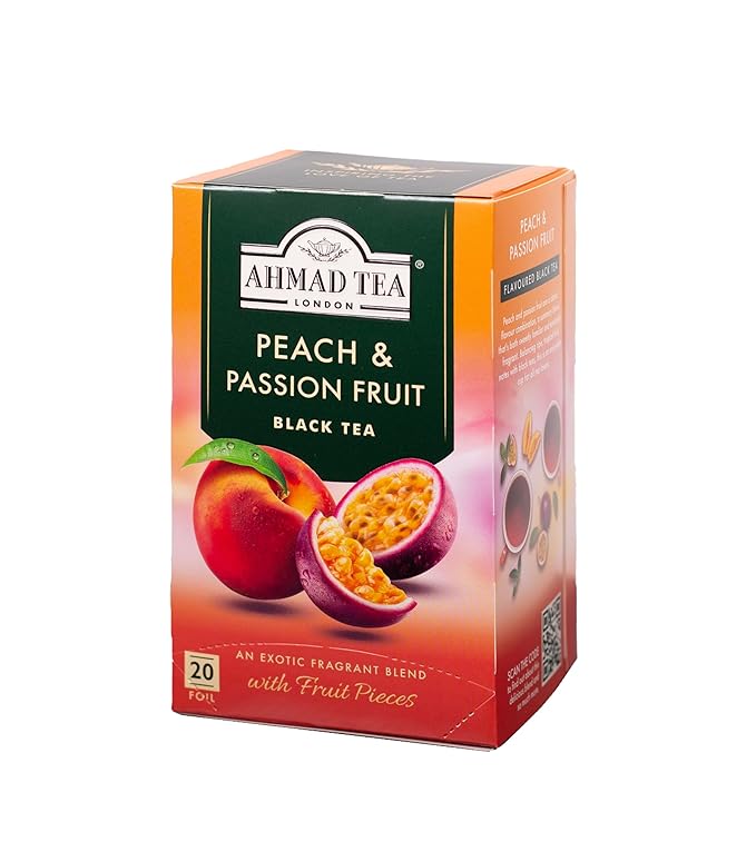 Ahmad Tea of London Peach & Passion Fruit Tea Bags 20s Box - Bloomnest