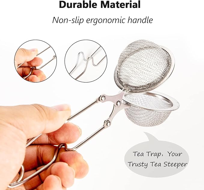 Snap Ball Tea Strainer, Exptolii 2 Pack Stainless Steel Tea Infuser Filter with Handle for Loose Leaf Tea, Spices, Seasonings - Bloomnest