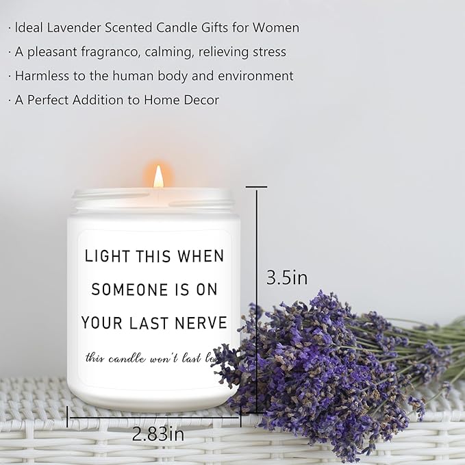 Homsolver Gifts for Women, Best Friend Birthday Christmas Friendship Gifts for Women, Sister, Friend, Mom, Bestie, Her, BFF, Coworker, Unique Woman Gift, Funny Lavender Scented Candle Gift - Bloomnest