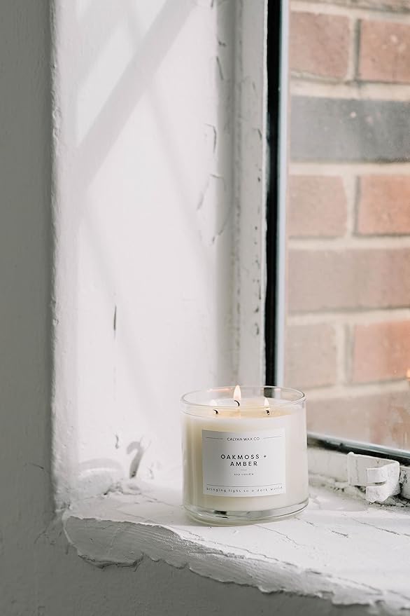 Calyan Wax Co. Lavender & Bergamot 3 Wick Scented Candle - 43 Hour Burn - Luxury 3 Wick Soy Candles - Non Toxic Soy Wax Candles - Long Lasting Large Glass Jar Candle for Home - 14.9oz - Bloomnest
