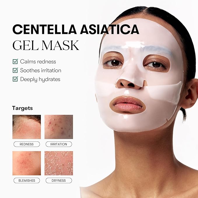 VT COSMETICS Pro Cica Reedle Shot 100 2-Step Hydrogel Mask(34.5gx4ea), Intensive Calming, Exosome Centella Asiatica, Blemish Relief, Overnight Melting Mask, Korean Facial Mask - Bloomnest