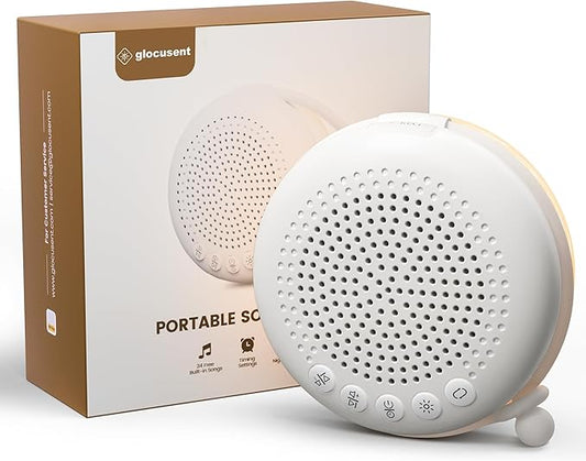 Glocusent 3-In-1 Portable Sound Machine for Baby, White Noise for Sleeping, Night Light & Phone Connected Speaker 34 Sounds Timing Function 1000mAh Large Battery Designed for Travel Deep Restful Sleep - Bloomnest