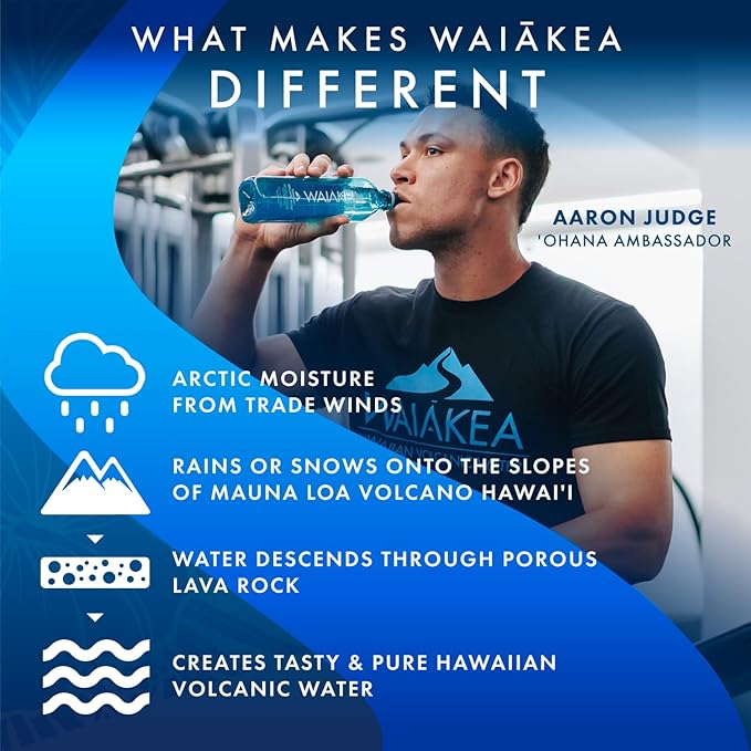Waiākea Hawaiian Volcanic Water 330mL, 10.14oz (24 Pack) – Naturally Alkaline, Electrolytes & Minerals, B Corp, 100% Recycled Bottles - Bloomnest