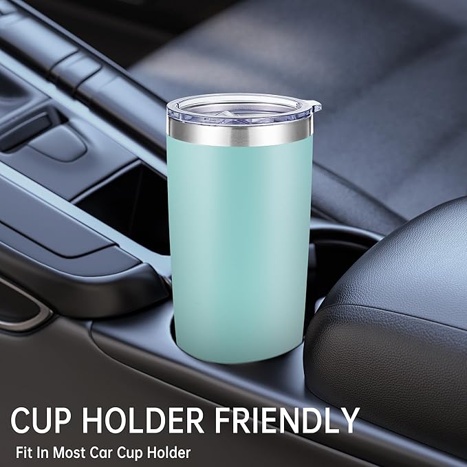 20 oz Tumbler Stainless Steel Tumblers with Lid Double Wall Vacuum Insulated Coffee Mug 20oz Powder Coated Cup for Hot and Cold Drinks, Turquoise, 1 pack - Bloomnest