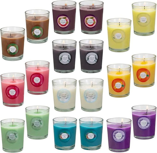 Scented Candles, Jasmine, Rose, Vanilla, Bergamot, fig, Lavender, Lemon, Spring,Strawberry, Rosemary, Aromatherapy Candles,Soy Wax Glass Jar Candle - 20 Pack - Bloomnest