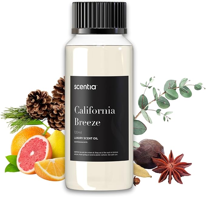 Scentia Hotel Diffuser Oil Inspired by The Delano Beach Club Hotel Scent - 120 mL 4.06 fl oz - Fragrance Oil Blend Orange, Green Tea & Jasmine for Aromatherapy Diffusers - California Breeze - Bloomnest