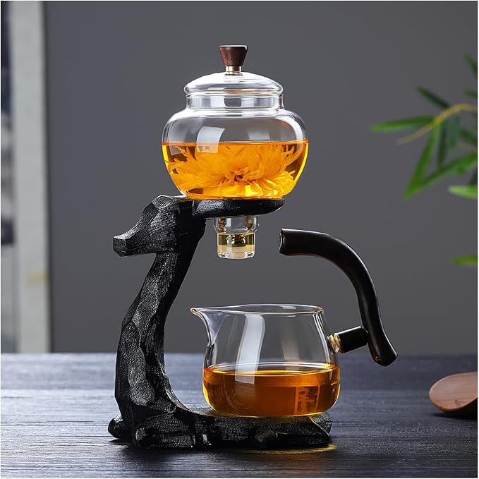 Semi Automatic Tea Set, Lazy Kungfu Tea Set, Lazy Kung Fu Drip Teapot, Magnetic Tea Pot With Magnetic Ball, Heat Resistant Gongfu Glass Teapot Set, Gift For Fathers Day, Thanksgiving Birthdays - Bloomnest
