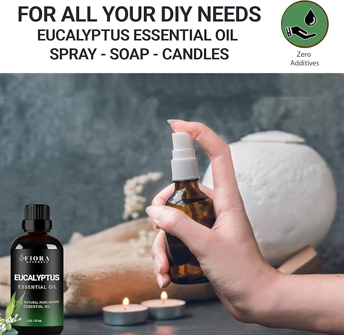 Eucalyptus Essential Oil - 100% Pure Eucalyptus Oil for Diffuser, Humidifier, Sinus, Cold, and Aromatherapy - Natural Oil for Skin, Hair, Scalp and Massage - Bloomnest