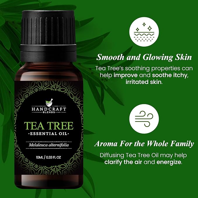Handcraft Blends Tea Tree Essential Oil – 0.33 Fl Oz – 100% Pure and Natural – Premium Grade Essential Oil for Diffuser and Aromatherapy, Skin, Massage, Candle and Soap Making Fragrance - Bloomnest