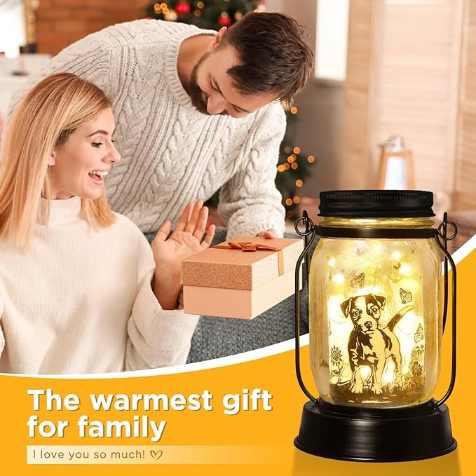 Jack Russell Terrier Gifts for Women/Men Jack Russell Terrier Solar Lanterns Mom Birthday Dog Lovers Lantern Pet loss Pet Memorial Lights Solar Garden Decoration for Yard, Patio,Backyard,Porch Torches - Bloomnest