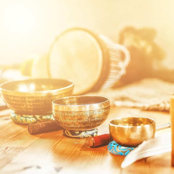 Barydat 7 Pieces Silk Singing Bowl Cushion Set O Ring Cushion Pillow Pad for 6-12 Inch Tibetan Crystal Sound Bowl,7 Sizes - Bloomnest
