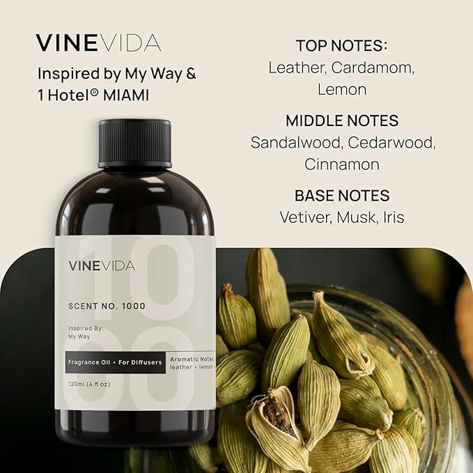 VINEVIDA Waterless Diffuser and 3 Top Selling Hotel Fragrance Oils - Essential Oil Diffuser for Home - Room Fragrance Air Diffuser [White Aroma Diffuser] - Bloomnest