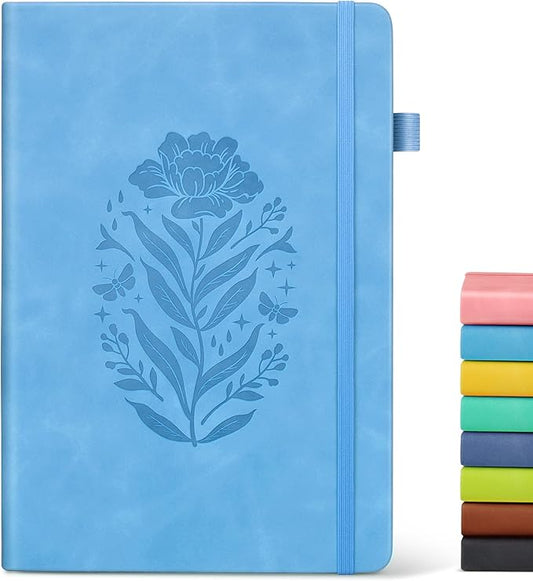 Lined Journal Notebook for Men Women, A5 Leather Journals for Writing, Blue 200 Pages College Ruled Journal Notebook, Travel Daily Journal Notebook for Work School, Note Taking 5.75'' X 8.38'' - Bloomnest