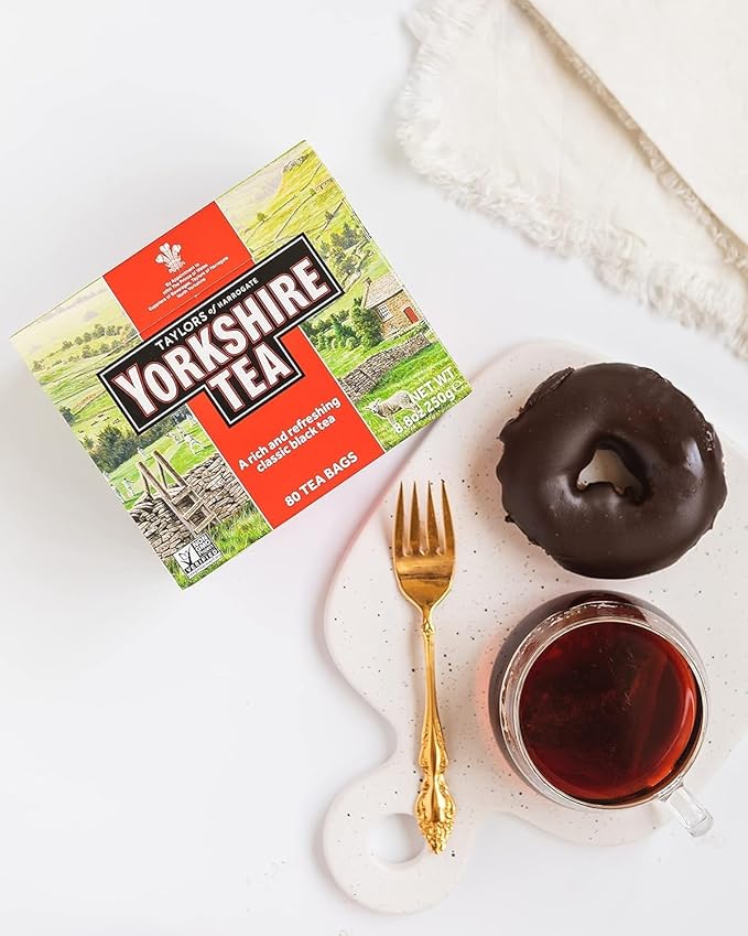 Yorkshire Tea, Red, Black Tea, Pillow Tea Bags, 80 Count (Pack of 1), Refreshing, Satisfying, and Strong, Classic British Breakfast Blend, Caffeinated, Enjoy Hot or Iced, 80 Teabags - Bloomnest