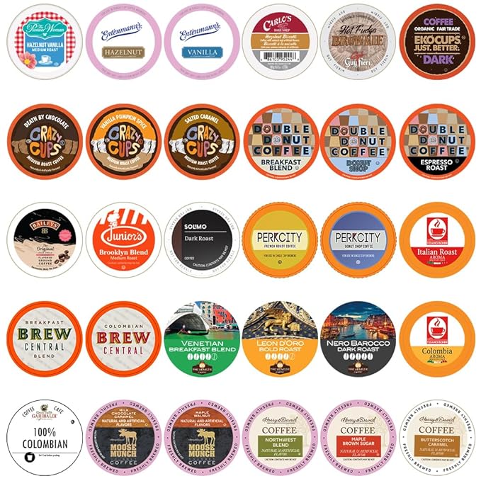 Crazy Cups Custom Variety Pack Sampler, Assorted Single Serve Pods for Keurig K Cups Makers, Coffee, 30 Count - Bloomnest