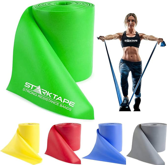 Resistance Bands Professional 8,16, 25, 50 Yards Bulk Rolls. Latex-Free Elastic Physical Therapy Band. No Scent, No Powder - Perfect for Home Exercise, Yoga, Pilates, Gym, Rehab, Workout - Bloomnest