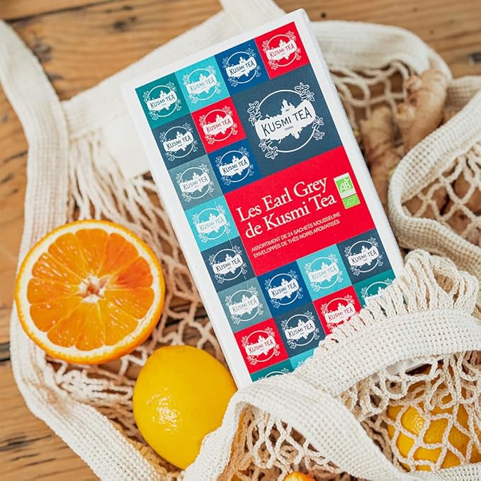 Kusmi Tea - Organic Black Tea Variety Box - Gift Idea for Men and Women - Earl Grey Tea - A Selection of 6 Iconic Flavors - 24 Tea Bags - Caffeinated Tea - Bloomnest