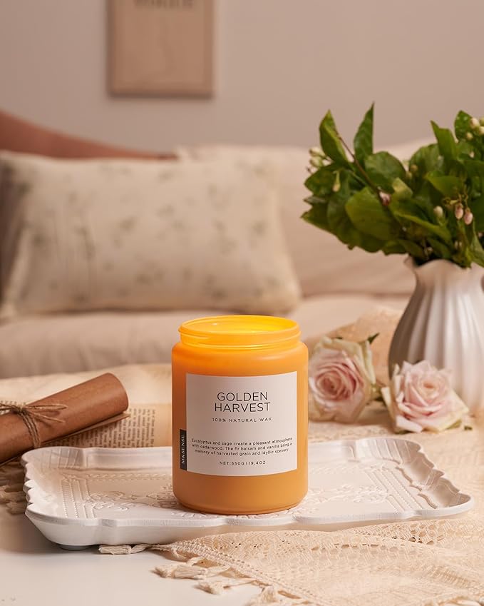 M&SENSE Fall Harvest Scented Candles, 19.4oz 110 Hours Large Natural Soy Long Lasting Slow Burning 2 Wick Scented Candle for Relaxing Stress Relief & Holiday - Bloomnest