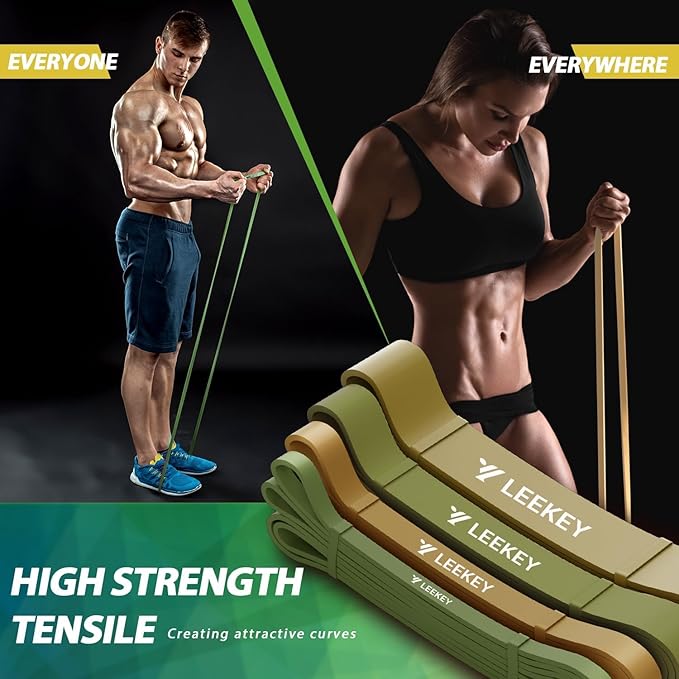 LEEKEY Resistance Bands Set for Pull-Up Assistance & Full-Body Training, Multi-Level Exercise Bands with Bag for Home Workouts, Physical Therapy, Strength Training (Men/Women) - Bloomnest