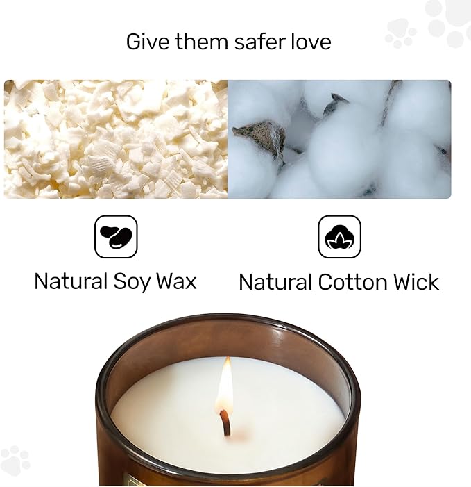 Odor Eliminating Candle, Lavender Cedar Scented Candle, Pet-Friendly Soy Candles, 60 Hours, 7 oz - Bloomnest
