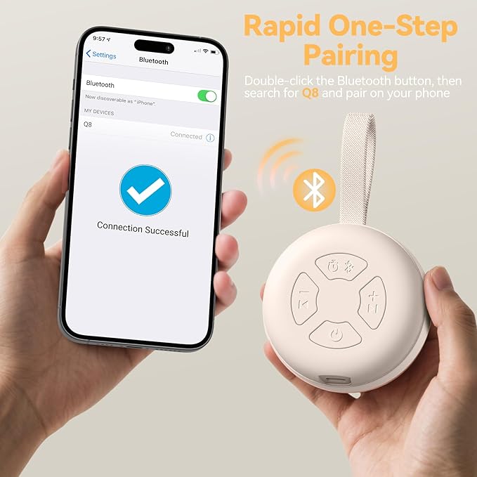 Portable Sound Machine for Baby | White Noise | 12 Soothing Sounds | Noise Canceling for Travel, Office, Nursery | Baby Shower | Registry Gift | Sleep Soother for Babies Kids Adults | Putty - Bloomnest