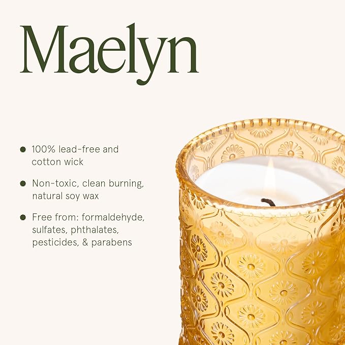 LA JOLIE MUSE Amber and Sandalwood Scented Candle | Santal Himalayen Candle | 6oz Luxury Soy Candle | Clean Burn & Long-Lasting | Gift-Ready for Hosts & Gatherings | Elegant Home Décor - Bloomnest