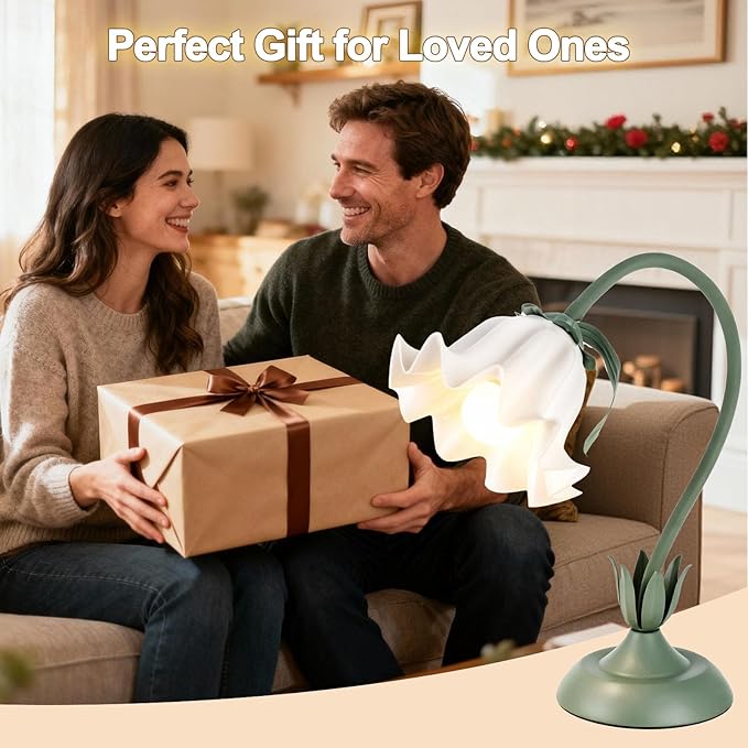 Flower Lamp LED Reading Light - Flower Table Lamp 3 Color Modes, Vintage Desk Lamp with E26 Bulb, Bedside Lamps for Bedroom, Living Room, Home Decor - Bloomnest