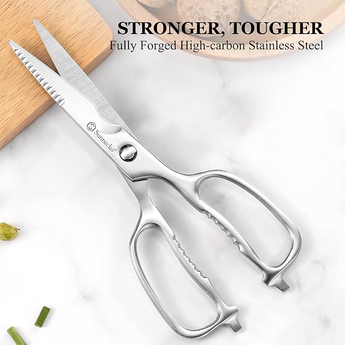 Sunnecko Kitchen Scissors for Food, Heavy Duty Scissors All Purpose Kitchen Shears That Come Apart, 8.5 Inch Fully Forged Stainless Steel - Bloomnest