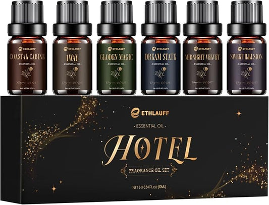 Hotel Diffuser Oils, Hotel Collection Diffuser Oil, Luxury Essential Oil for Diffuser, Soap & Candle Making Scents - 1 Way, Dream State, Coastal Cabine, Gloden Magic - Bloomnest