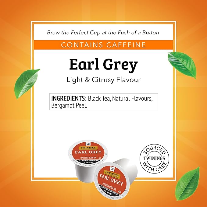Twinings Earl Grey Black Tea K-Cup Pods for Keurig, 24 Count (Pack of 1), Flavoured with Citrus and Bergamot, Caffeinated, Enjoy Hot or Iced - Bloomnest