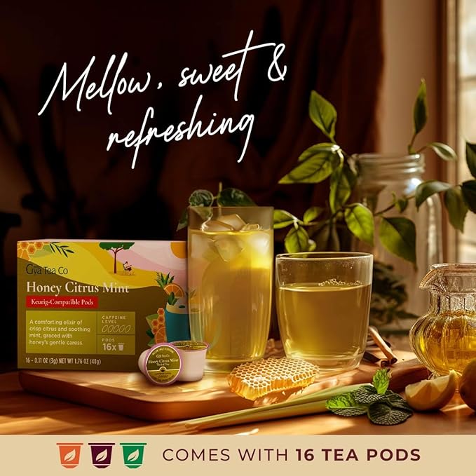 Gya Tea Co Honey Citrus Mint Herbal Tea Pod (16 Count)- Decaf Wellness Tea for Body Comfort & Relaxing - Bloomnest