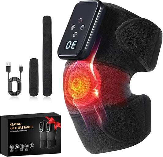 Knee Massager with Heat, Arthritis Pain Relief with 6 Heat Levels & 9 Massage Mode & 5000 mAh,Gift for Both Men and Women（Single） - Bloomnest