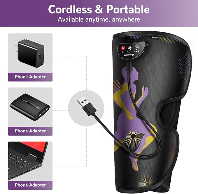 QUINEAR Rechargeable Leg Massager for Circulation and Pain Relief, Cordless Air Leg Compression System, Calf Massager Gift for Mom Dad Women Men FSA-HSA-Eligible - Bloomnest