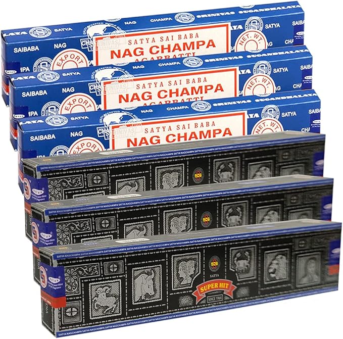Nag Champa Super Hit Incense Sticks & Holder Bundle Variety Pack from House of Satya Incense Sticks and Trumiri TRUMIRI