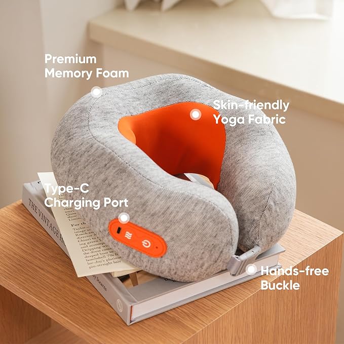 Howdy Shiatsu Neck Massager with Heating [2026 Upgraded], Heated Neck Pillow Cordless for Pain Relief Deep Tissue Kneading, 2025 Christmas for Mom Dad Gift, 2-in-1 Portable for Airplane Travel - Bloomnest